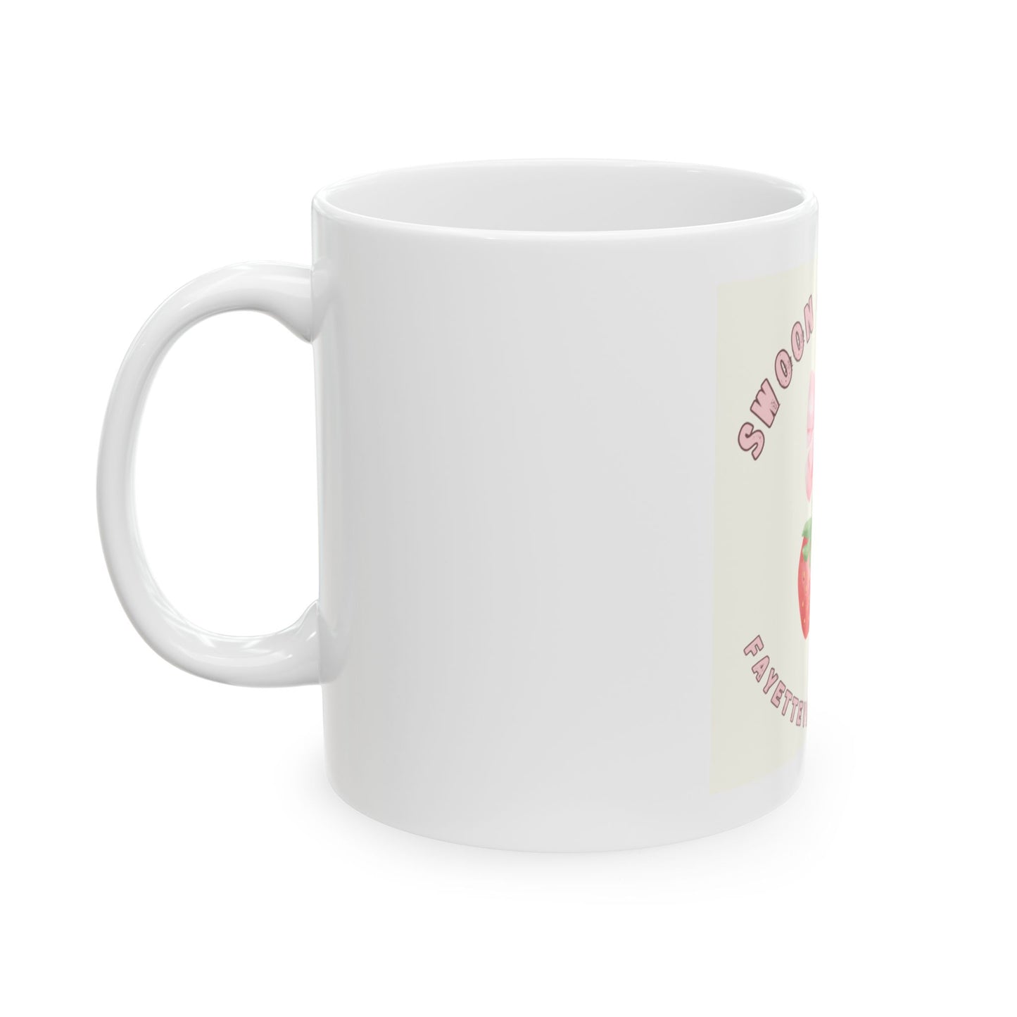 Swoon Juice Bar Strawberry Ceramic Mug - Cute Coffee Cup for Smoothie Lovers