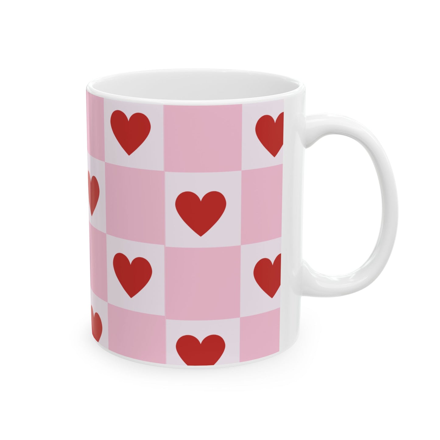 Cute Heart Pattern Ceramic Mug - Perfect for Valentine's Day and Everyday Use