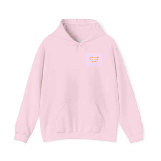Swoon Juice Bar Hooded Sweatshirt - Cozy Pink Sweatshirt with Citrus Design