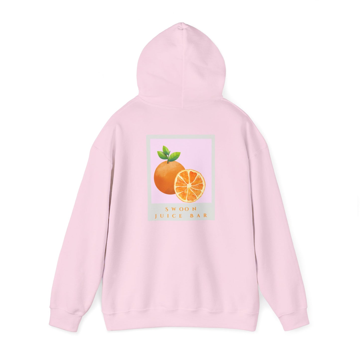 Swoon Juice Bar Hooded Sweatshirt - Cozy Pink Sweatshirt with Citrus Design