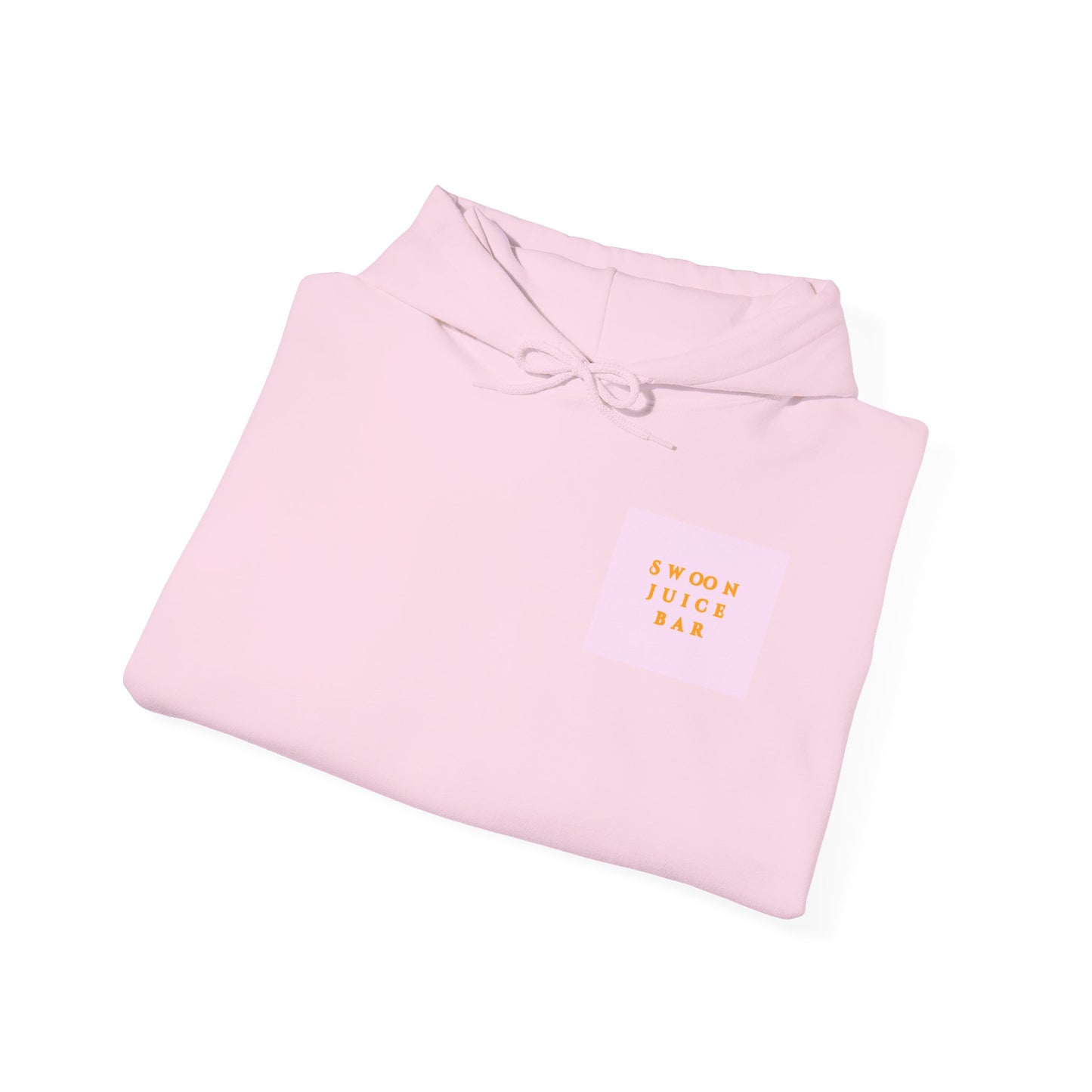 Swoon Juice Bar Hooded Sweatshirt - Cozy Pink Sweatshirt with Citrus Design